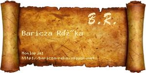 Baricza Réka névjegykártya