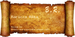 Baricza Réka névjegykártya